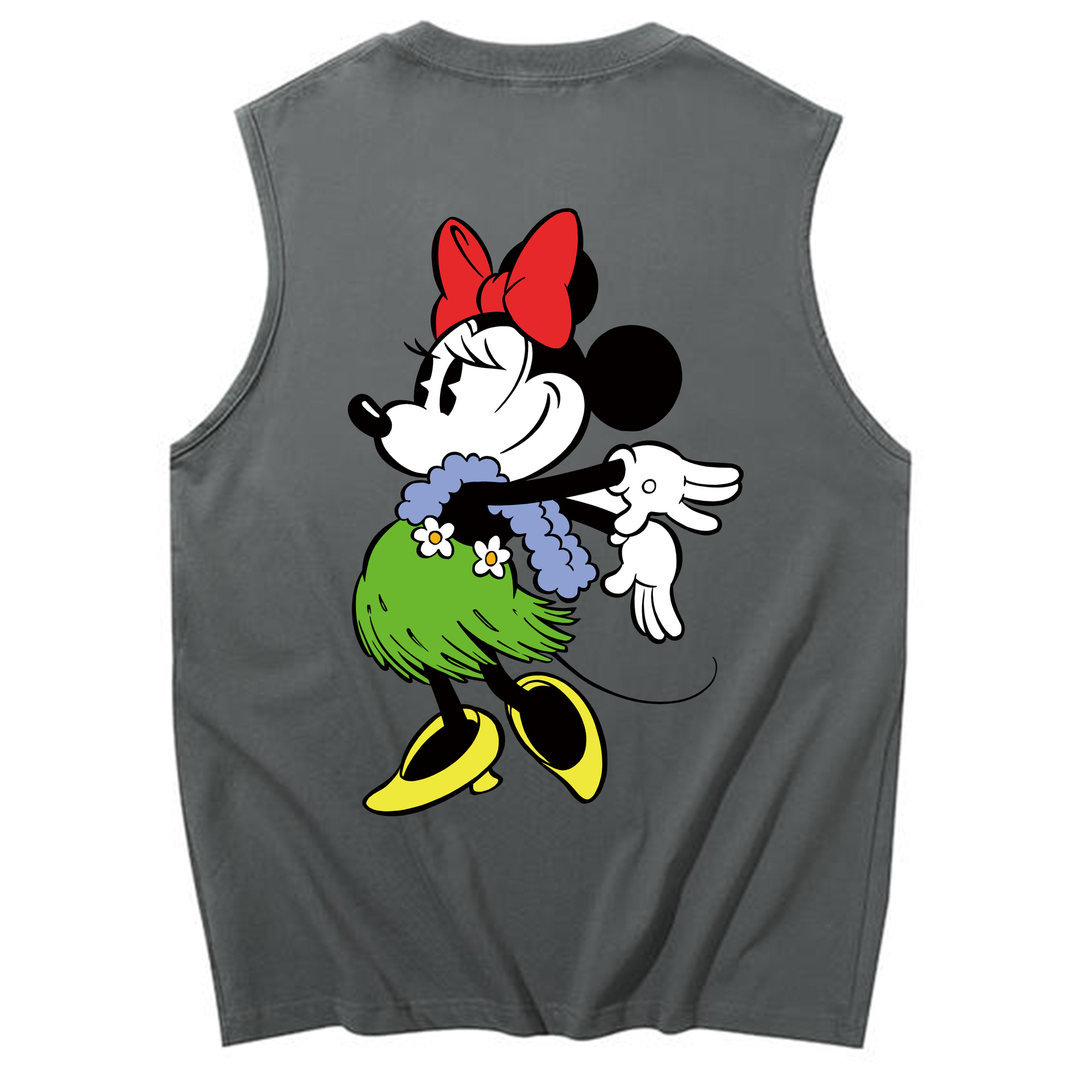 ミッキーマウス Mickey Mouse コットン100％タンクトップ（背面プリント）